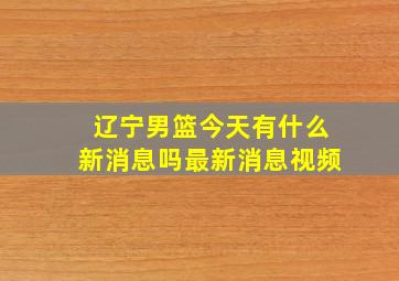 辽宁男篮今天有什么新消息吗最新消息视频