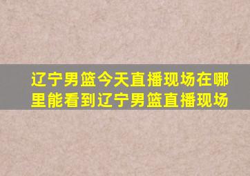 辽宁男篮今天直播现场在哪里能看到辽宁男篮直播现场