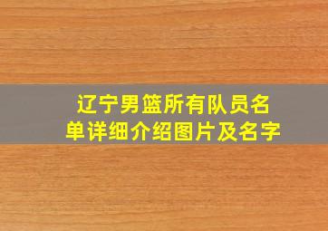 辽宁男篮所有队员名单详细介绍图片及名字