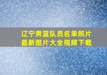 辽宁男篮队员名单照片最新图片大全视频下载