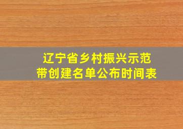 辽宁省乡村振兴示范带创建名单公布时间表