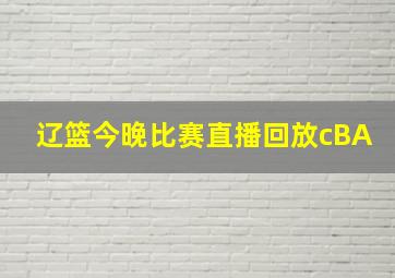 辽篮今晚比赛直播回放cBA