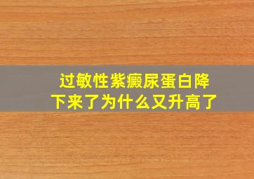 过敏性紫癜尿蛋白降下来了为什么又升高了