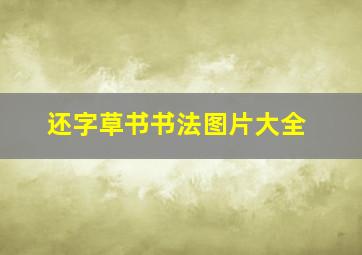 还字草书书法图片大全