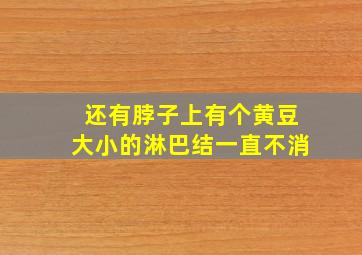 还有脖子上有个黄豆大小的淋巴结一直不消