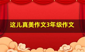 这儿真美作文3年级作文