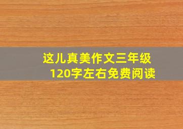 这儿真美作文三年级120字左右免费阅读