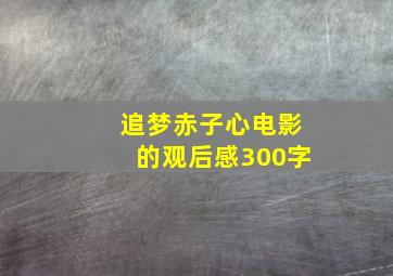 追梦赤子心电影的观后感300字