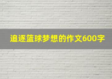 追逐篮球梦想的作文600字