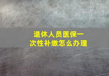 退休人员医保一次性补缴怎么办理