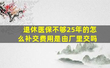 退休医保不够25年的怎么补交费用是由厂里交吗