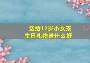 送给12岁小女孩生日礼物送什么好