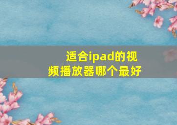 适合ipad的视频播放器哪个最好