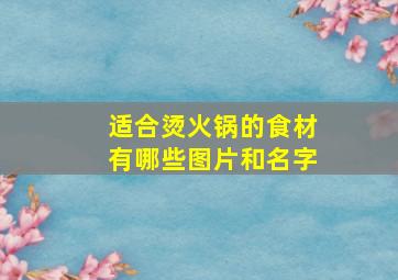 适合烫火锅的食材有哪些图片和名字