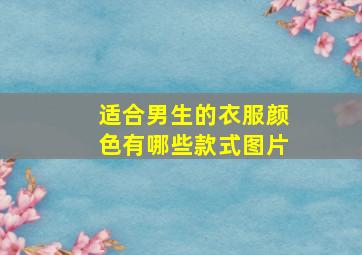 适合男生的衣服颜色有哪些款式图片