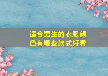 适合男生的衣服颜色有哪些款式好看