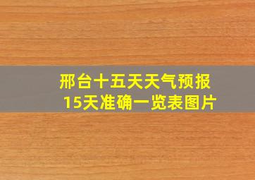 邢台十五天天气预报15天准确一览表图片