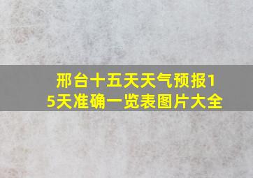 邢台十五天天气预报15天准确一览表图片大全