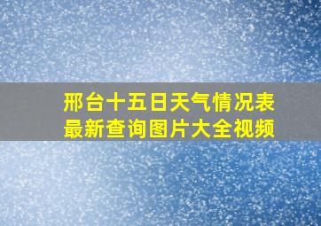 邢台十五日天气情况表最新查询图片大全视频