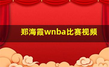 郑海霞wnba比赛视频