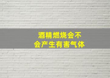 酒精燃烧会不会产生有害气体