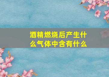 酒精燃烧后产生什么气体中含有什么