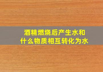 酒精燃烧后产生水和什么物质相互转化为水