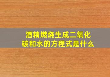 酒精燃烧生成二氧化碳和水的方程式是什么