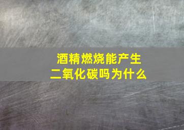 酒精燃烧能产生二氧化碳吗为什么