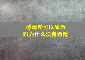 酵母粉可以酿酒吗为什么没有酒精