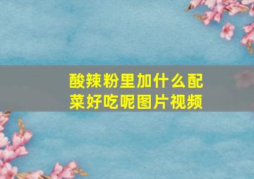 酸辣粉里加什么配菜好吃呢图片视频