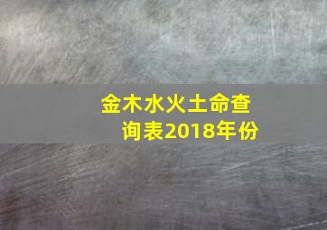 金木水火土命查询表2018年份