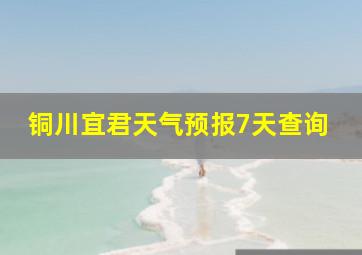 铜川宜君天气预报7天查询