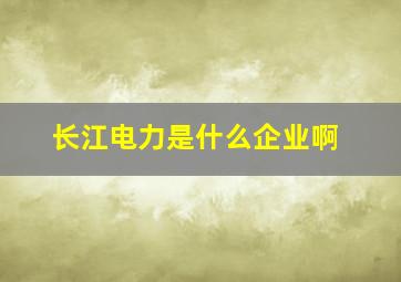 长江电力是什么企业啊