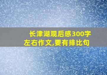 长津湖观后感300字左右作文,要有排比句