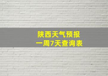 陕西天气预报一周7天查询表