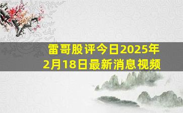 雷哥股评今日2025年2月18日最新消息视频