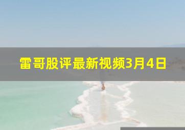 雷哥股评最新视频3月4日