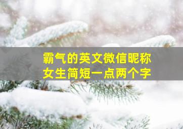 霸气的英文微信昵称女生简短一点两个字