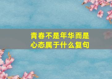 青春不是年华而是心态属于什么复句