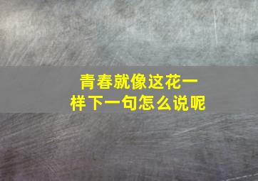 青春就像这花一样下一句怎么说呢