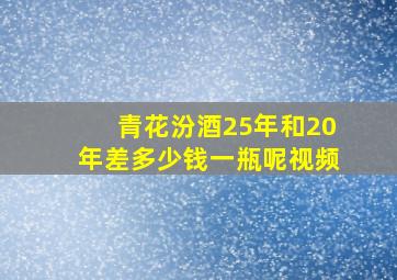 青花汾酒25年和20年差多少钱一瓶呢视频