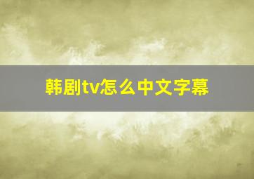 韩剧tv怎么中文字幕