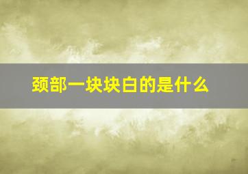 颈部一块块白的是什么