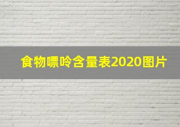 食物嘌呤含量表2020图片