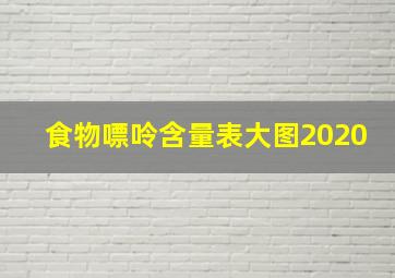 食物嘌呤含量表大图2020