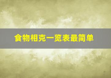 食物相克一览表最简单