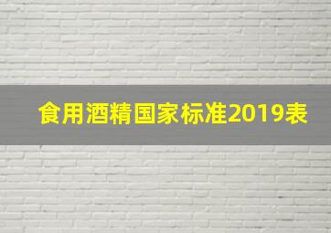 食用酒精国家标准2019表