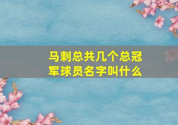 马刺总共几个总冠军球员名字叫什么