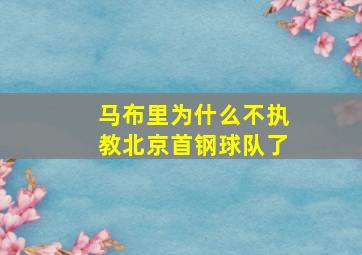 马布里为什么不执教北京首钢球队了